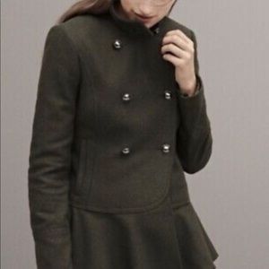 Italian Melton Wool Peplum Jacket